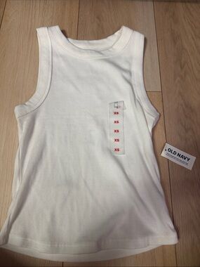 Old Navy White Ribbed Tank Top for Kids